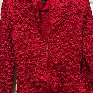 MSK Vibrant Red Textured Jacket